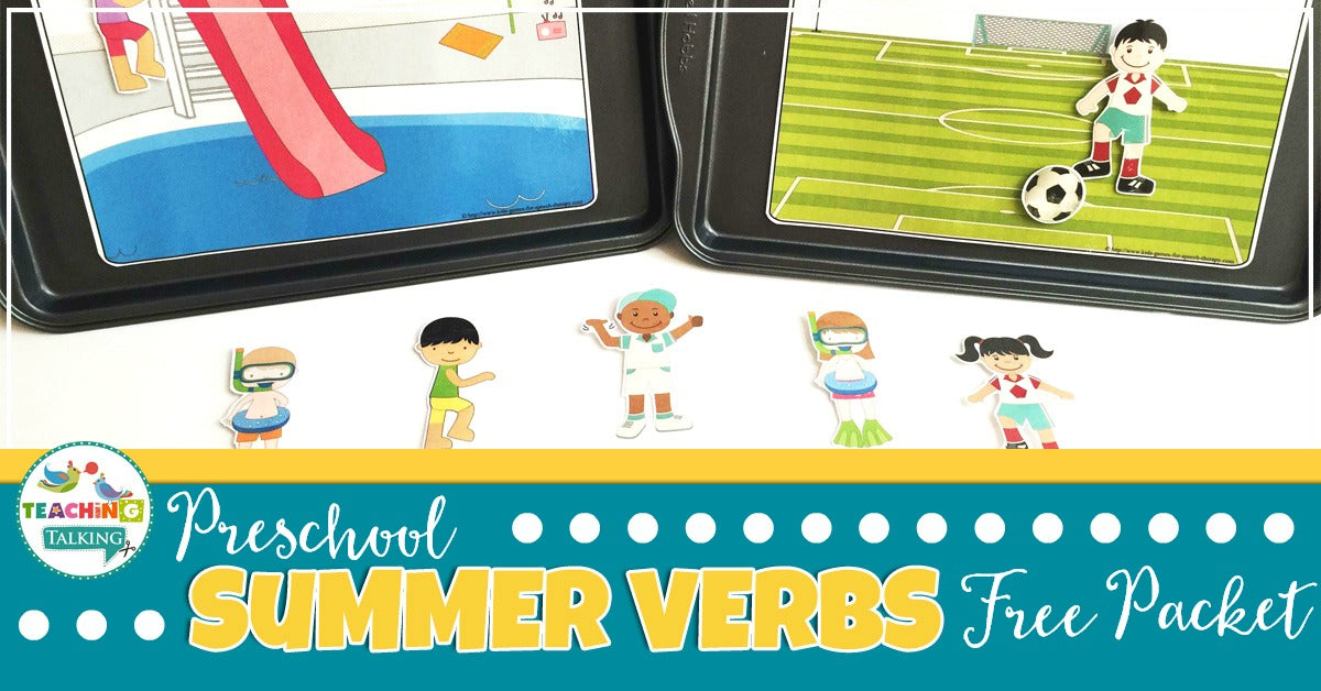 Free Preschool Speech and Language Activities for Home Programs (summer verbs)