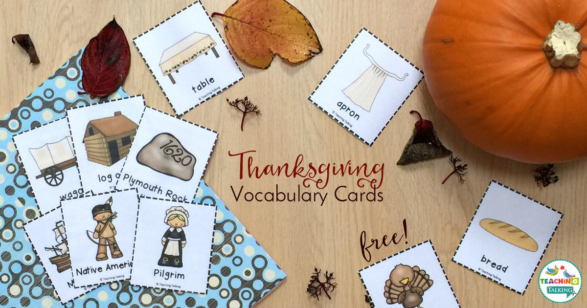 Thanksgiving Vocabulary Cards Freebie