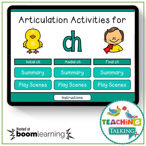 Teaching Talking BOOM Cards BOOM Cards - Articulation Activities for /CH/