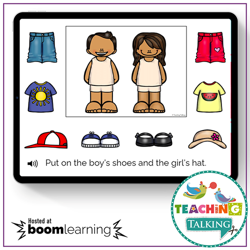 Teaching Talking BOOM Cards BOOM Cards - Following Multi-Step Directions with Possessive 's'