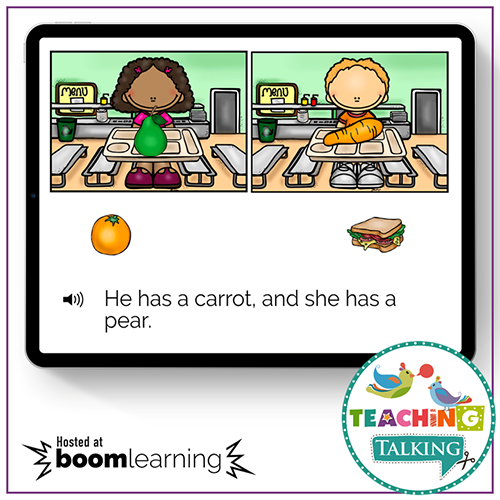 Teaching Talking BOOM Cards BOOM Cards - Following Multi-Step Directions with Pronouns