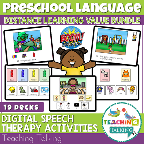 Teaching Talking BOOM Cards BOOM Cards for Preschool Language Bundle