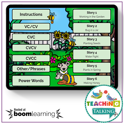 Teaching Talking BOOM Cards BOOM Cards - Garden Theme Apraxia Activities