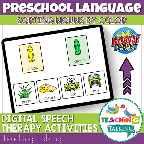 Teaching Talking BOOM Cards BOOM Cards - Sorting Early Nouns by Color