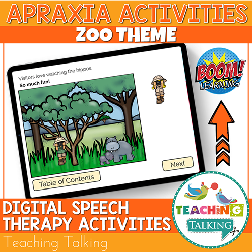 Teaching Talking BOOM Cards BOOM Cards - Zoo Theme Apraxia Activities