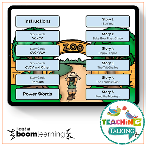 Teaching Talking BOOM Cards BOOM Cards - Zoo Theme Apraxia Activities