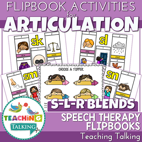 Teaching Talking Printable Articulation "Take Home" Flip Books - S, L, & R BLENDS
