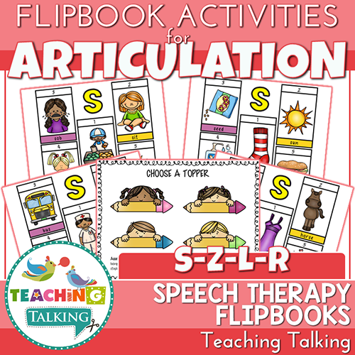 Teaching Talking Printable Articulation "Take Home" Flip Books - S, Z, L & R
