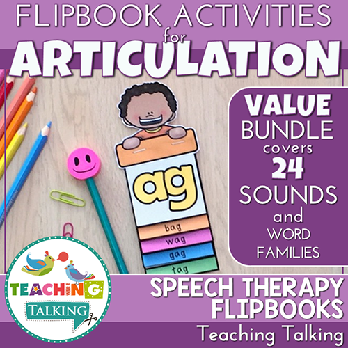 Teaching Talking Printable Articulation "Take Home" Flip Books Value Bundle