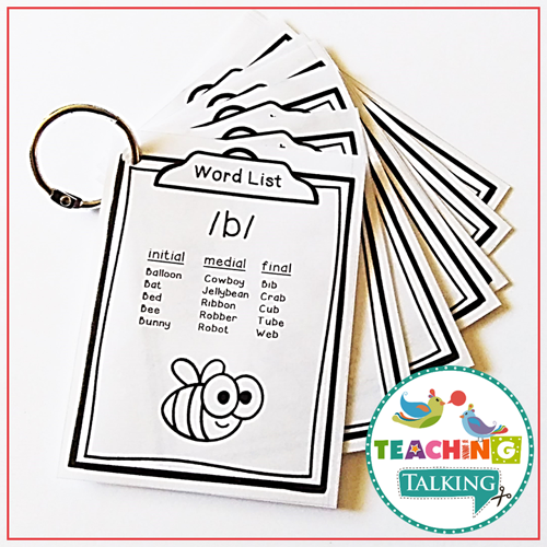 Teaching Talking Printable Articulation Word Lists for Speech Therapy