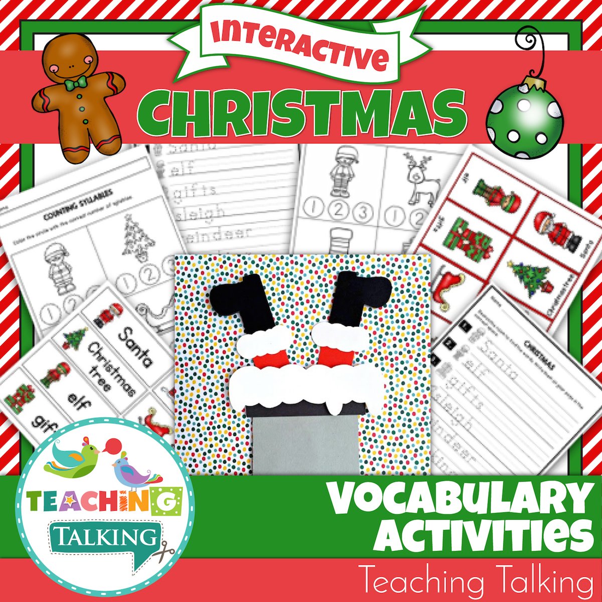 Teaching Talking Printable Christmas Speech Therapy Activities Value Bundle