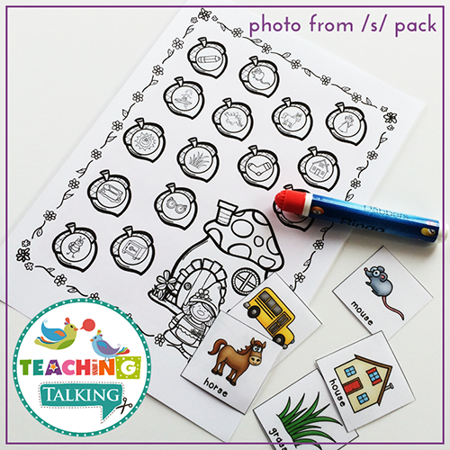 Teaching Talking Printable Print and Go Articulation Activities for P, B, T, D, M, N, H, W