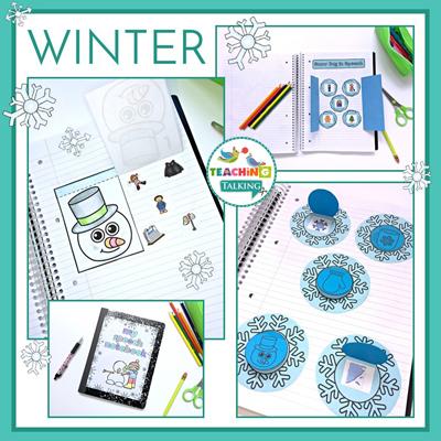 Teaching Talking Printable Seasonal Articulation Activities for Notebooks Value Bundle