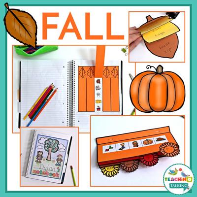Teaching Talking Printable Seasonal Articulation Activities for Notebooks Value Bundle