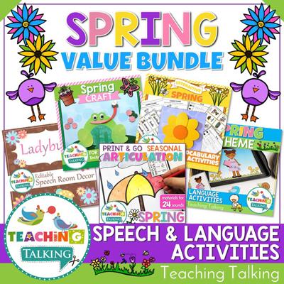 Teaching Talking Printable Spring Speech Therapy Activities Value Bundle