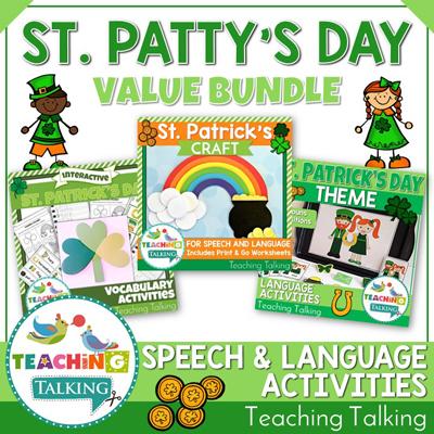 Teaching Talking Printable St. Patrick's Day Speech Therapy Activities Value Bundle