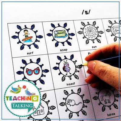 Teaching Talking Printable Value Bundle Print and Go Articulation Activities for Seasons
