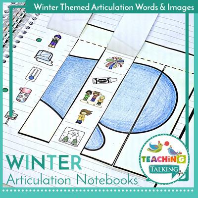 Teaching Talking Printable Winter Articulation Activities for Notebooks