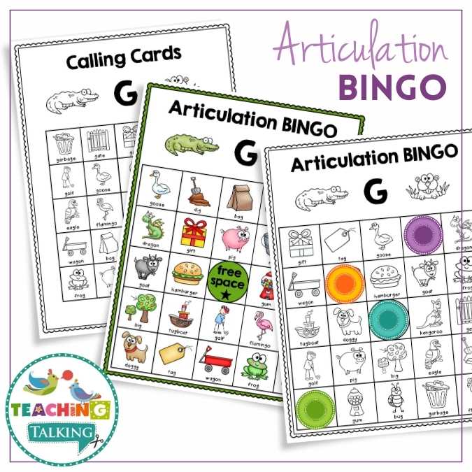 Articulation BINGO for K, G, F, V