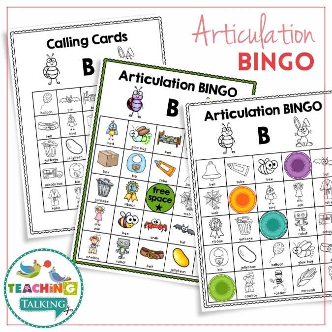 Articulation BINGO for P, B, T, D, M, N, H, W