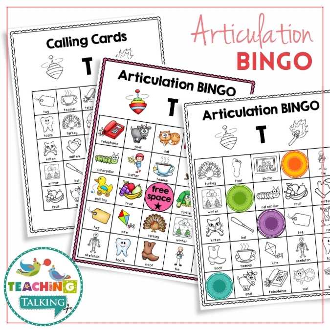 Articulation BINGO for P, B, T, D, M, N, H, W