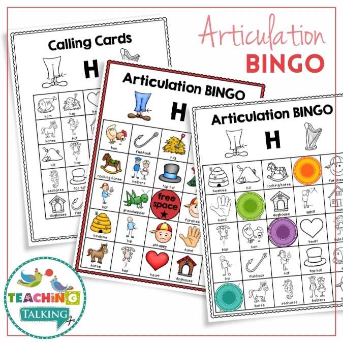 Articulation BINGO for P, B, T, D, M, N, H, W