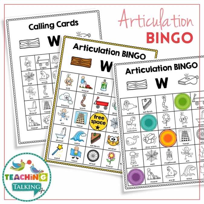 Articulation BINGO for P, B, T, D, M, N, H, W