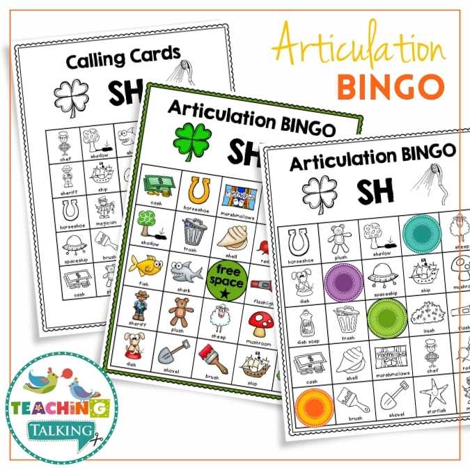 Articulation BINGO for SH, CH, J, TH