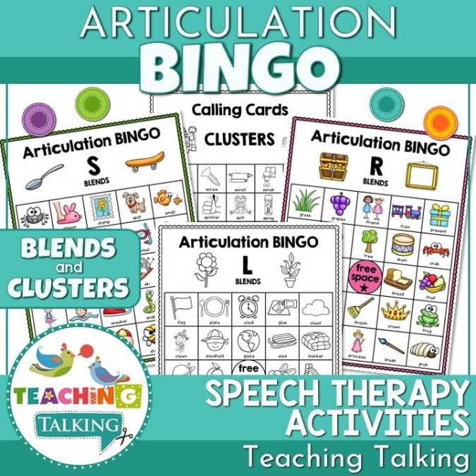 Articulation BINGO for Clusters and S, L, R Blends