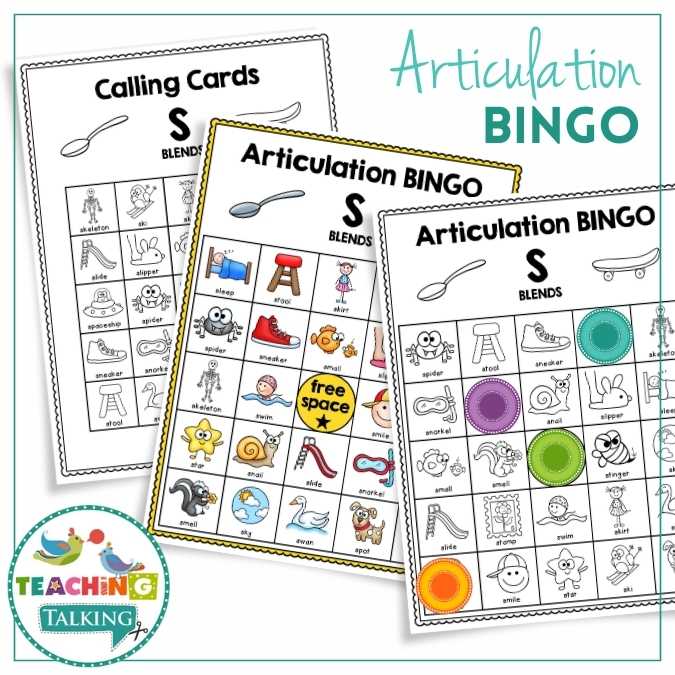 Articulation BINGO for Clusters and S, L, R Blends