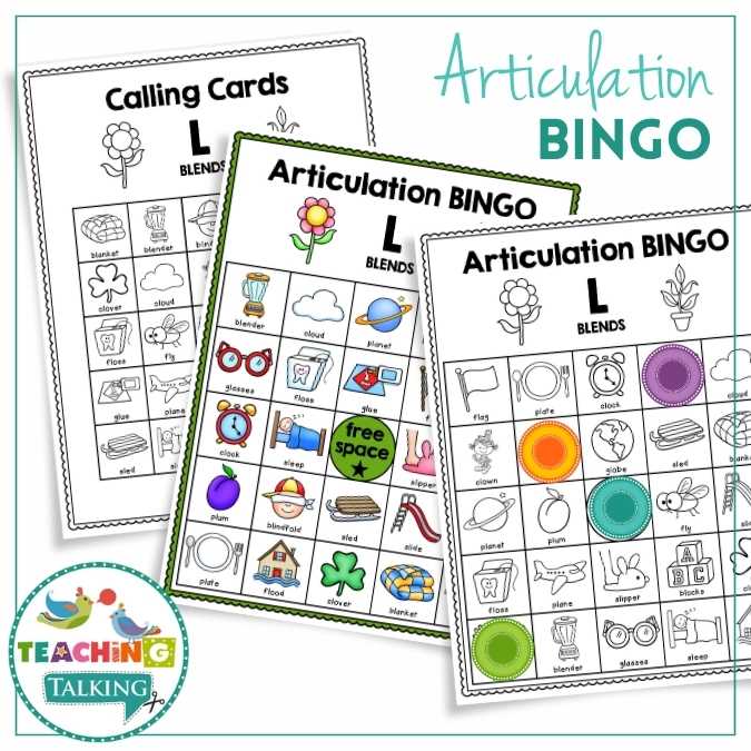 Articulation BINGO for Clusters and S, L, R Blends
