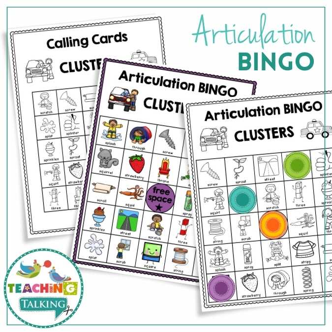 Articulation BINGO for Clusters and S, L, R Blends