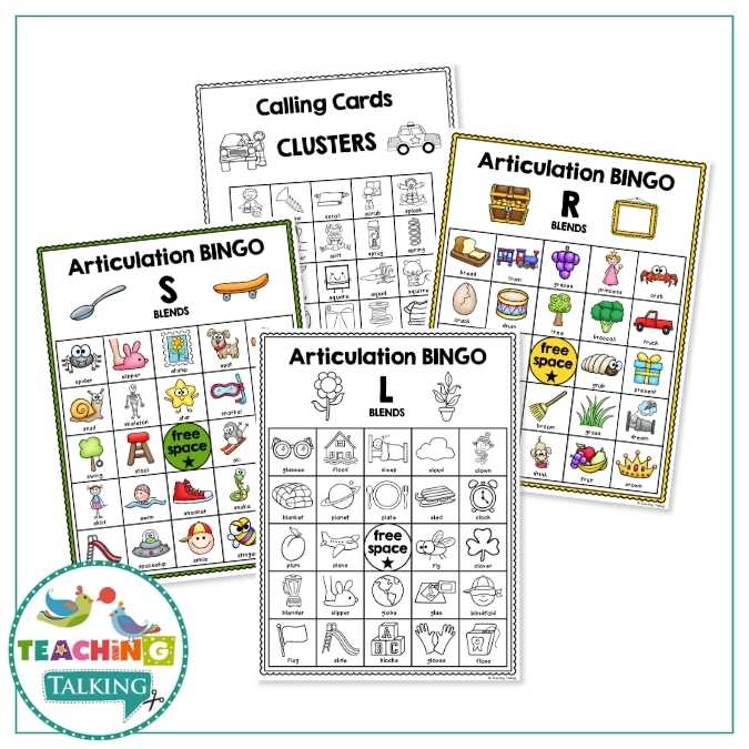 Articulation BINGO for Clusters and S, L, R Blends