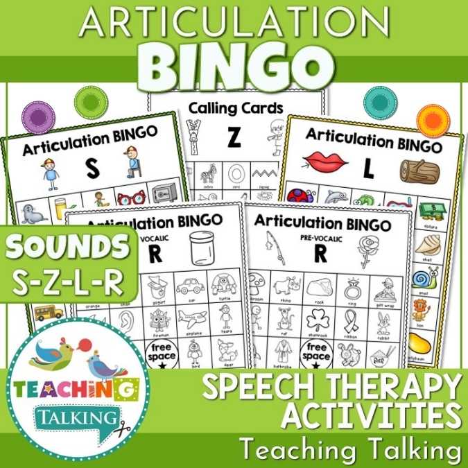 Articulation BINGO for S, Z, L, R