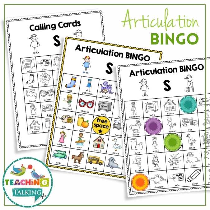 Articulation BINGO for S, Z, L, R