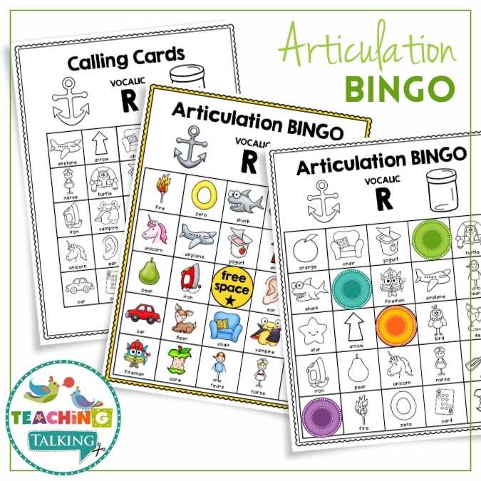 Articulation BINGO for S, Z, L, R