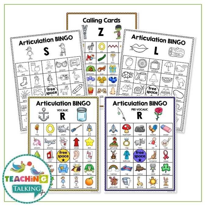 Articulation BINGO for S, Z, L, R