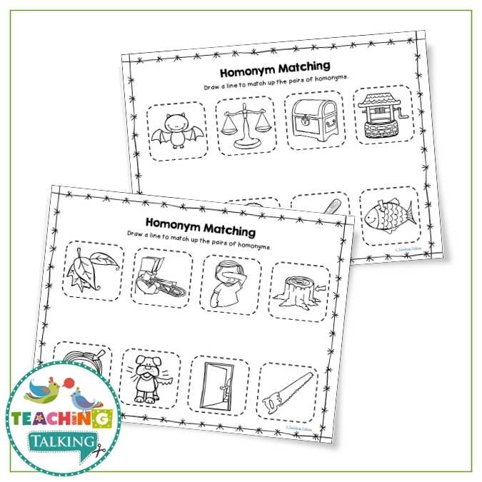 Worksheets, Game and Cards for Homonyms