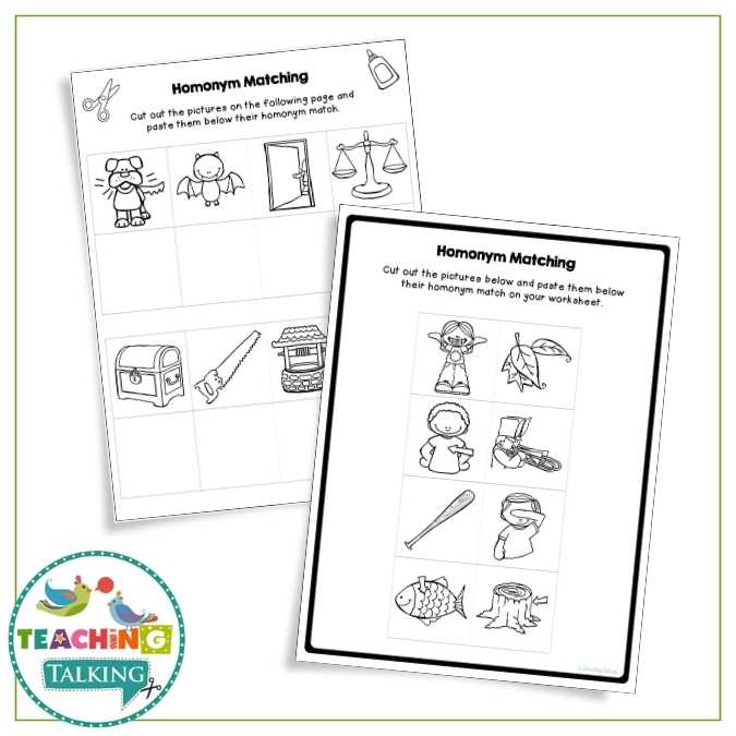 Worksheets, Game and Cards for Homonyms