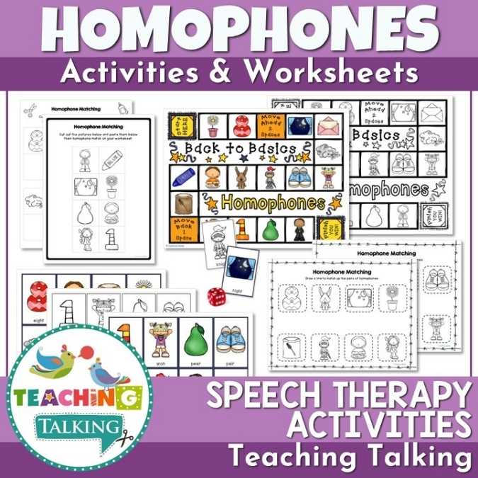 Worksheets, Game and Cards for Homophones