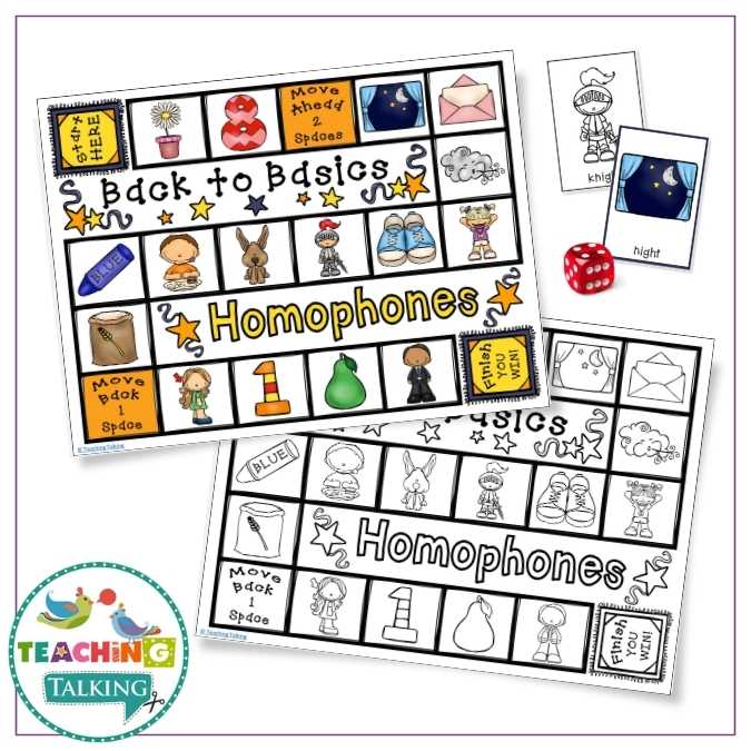 Worksheets, Game and Cards for Homophones