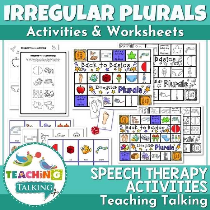 Worksheets, Game and Cards for Irregular Plurals