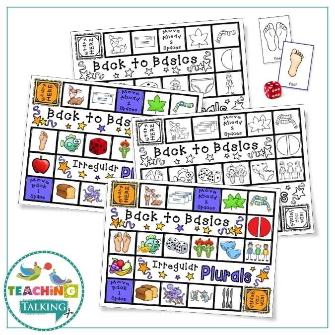 Worksheets, Game and Cards for Irregular Plurals