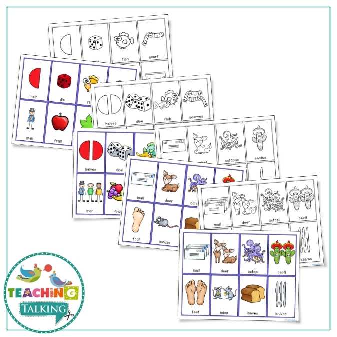 Worksheets, Game and Cards for Irregular Plurals