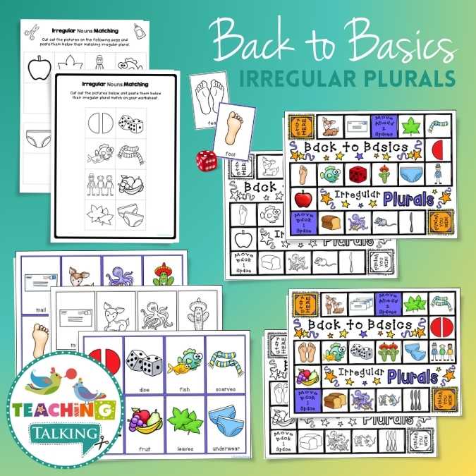 Worksheets, Game and Cards for Irregular Plurals