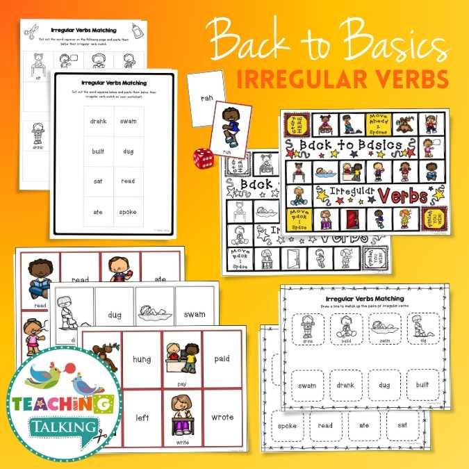 Worksheets, Game and Cards for Irregular Verbs - Teaching Talking