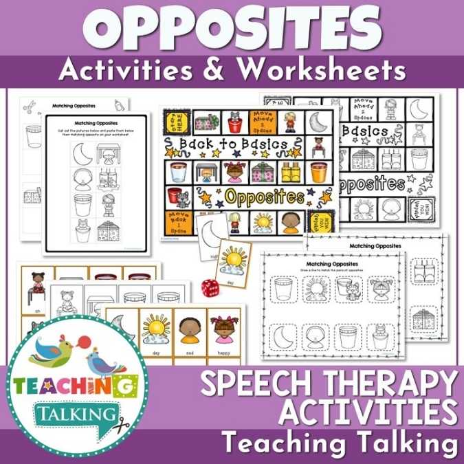 Worksheets, Game and Cards for Antonyms