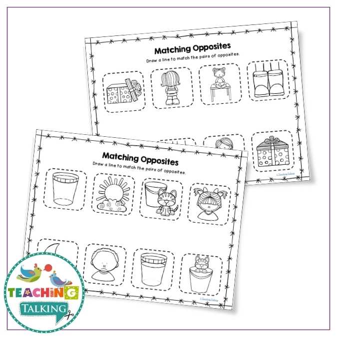 Worksheets, Game and Cards for Antonyms