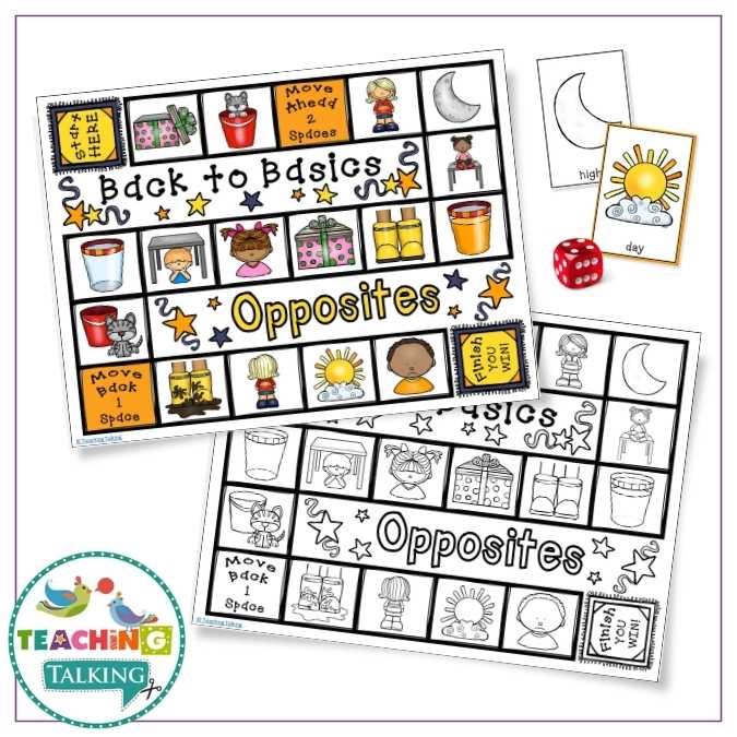 Worksheets, Game and Cards for Antonyms