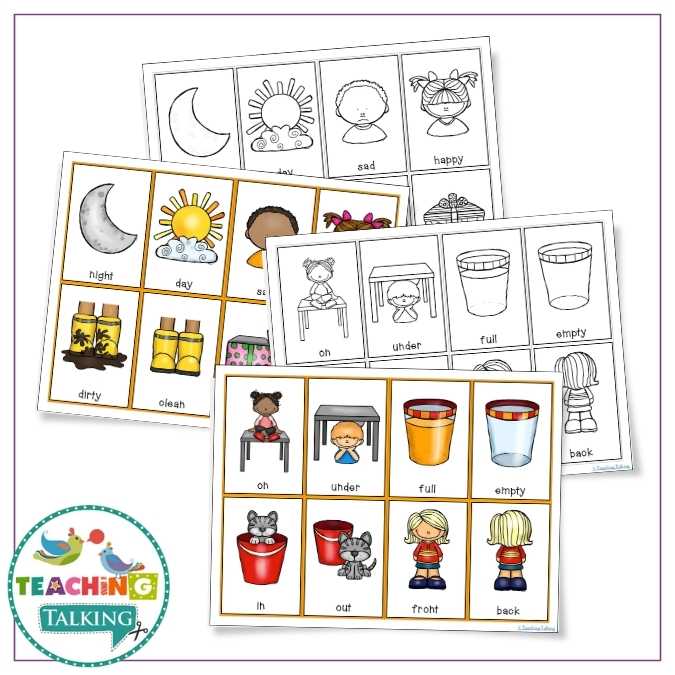 Worksheets, Game and Cards for Antonyms